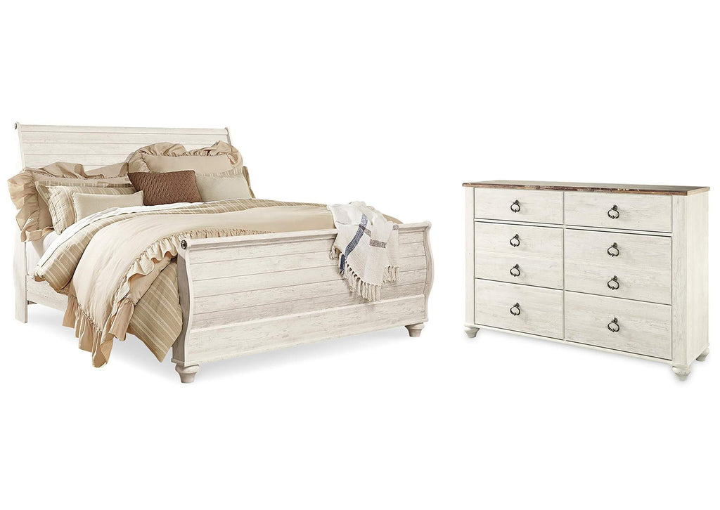 Willowton King Sleigh Bed with Dresser