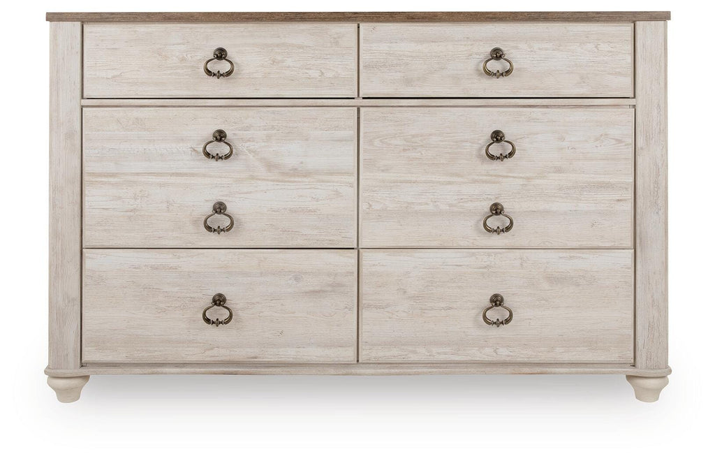 Willowton Dresser in Whitewash, front view