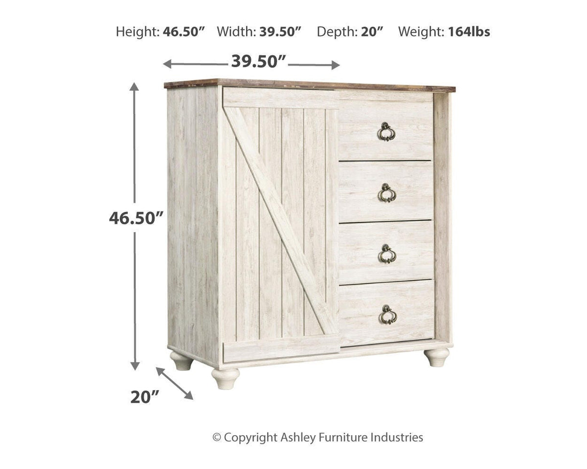 Willowton Dressing Chest in Whitewash, alternate view 4
