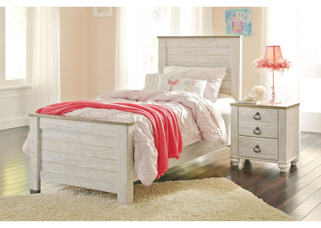 Willowton Twin Panel Bed with Nightstand