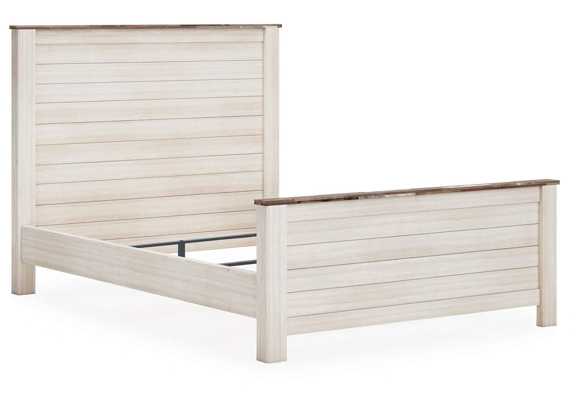 Willowton Queen Panel Bed with Dresser and Nightstand angled view