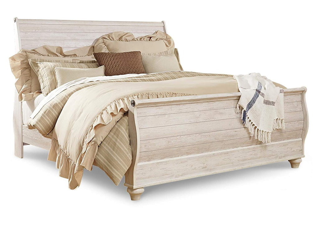 Willowton King Sleigh Bed, Dresser, Mirror and Chest