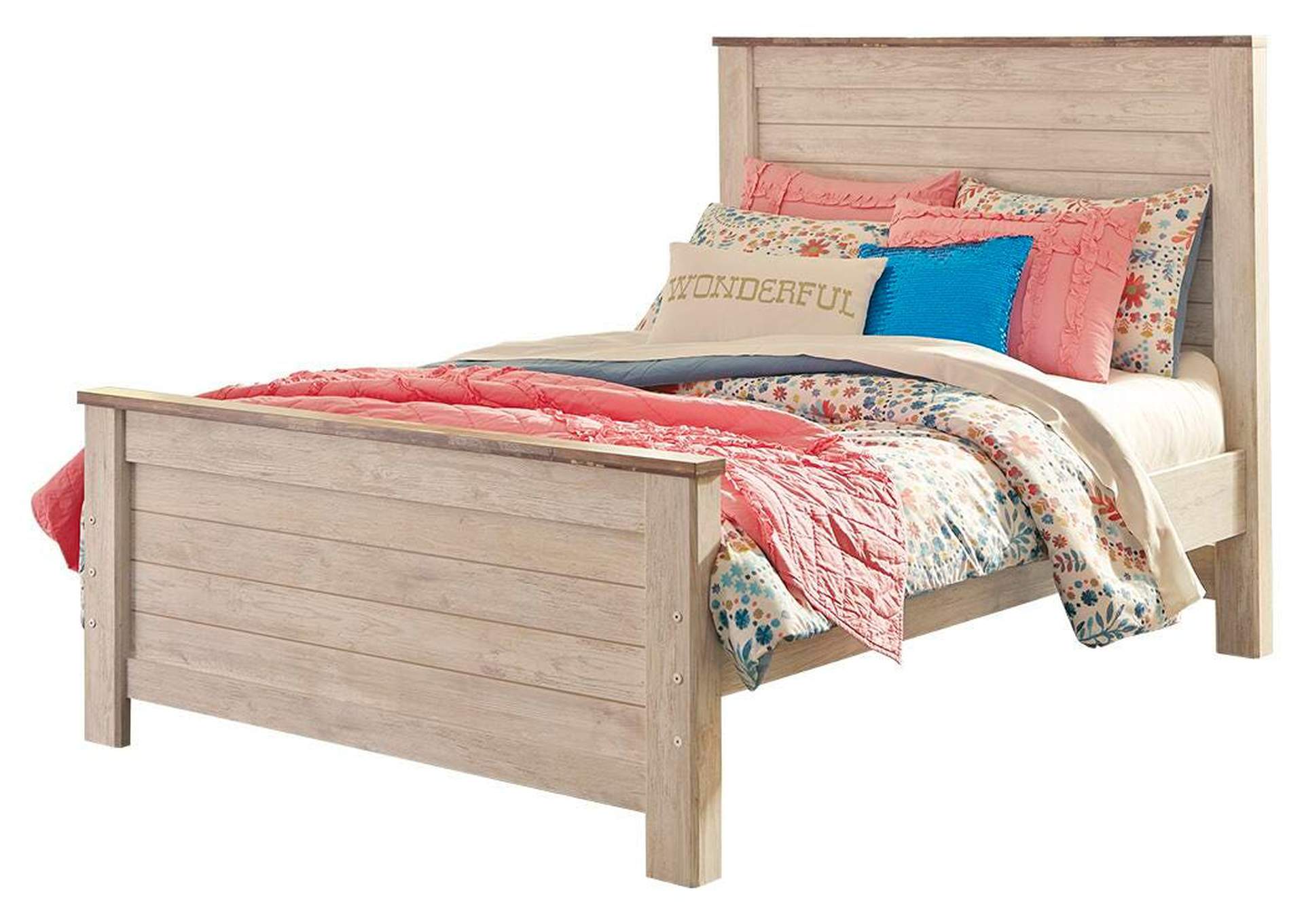Willowton Full Panel Bed with Nightstand