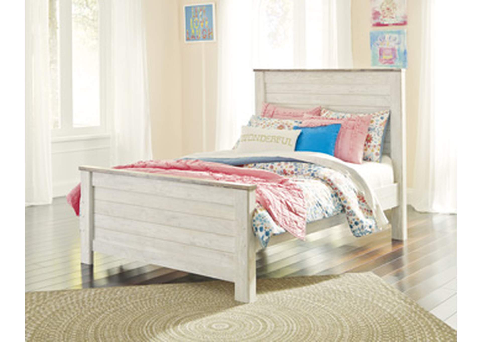 Willowton Full Panel Bed and Nightstand