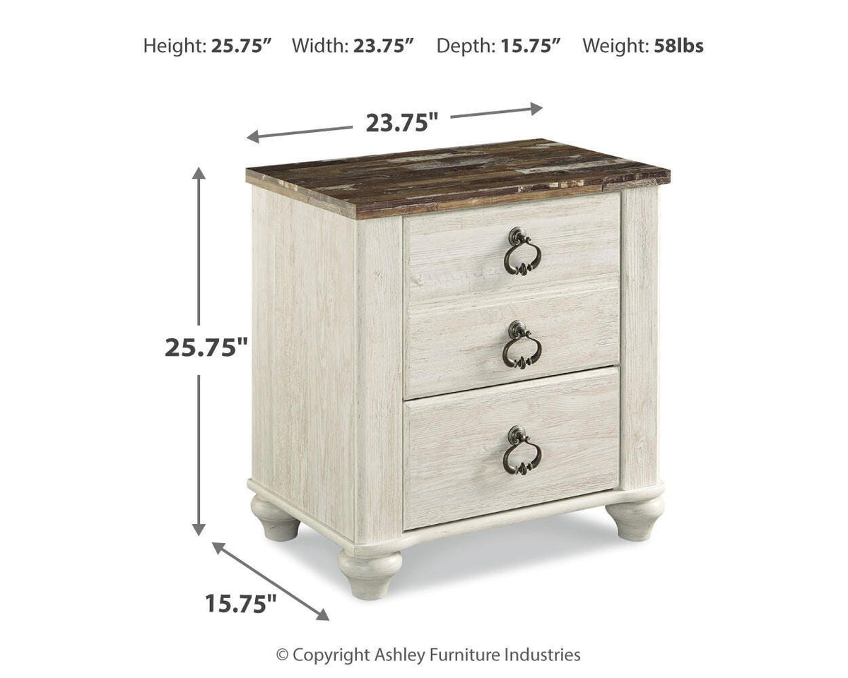 Willowton Nightstand in Whitewash, alternate view 5
