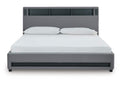 Verishaw King Upholstered Bed with Wireless Audio