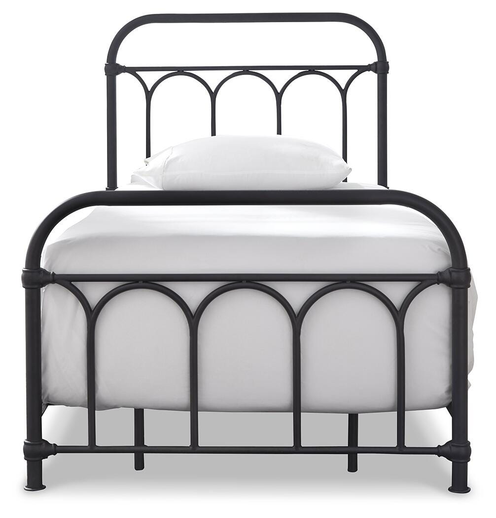 Nashburg Twin Metal Bed in Black, alternate view 4