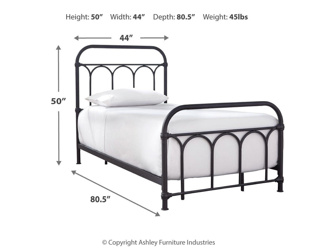 Nashburg Twin Metal Bed in Black, alternate view 5