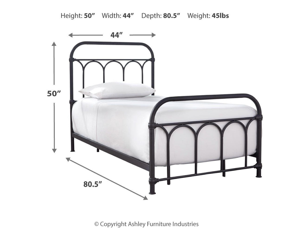 Nashburg Twin Metal Bed in Black, alternate view 5