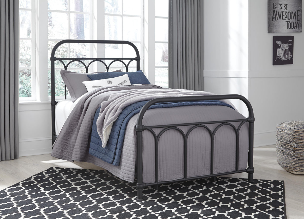 Nashburg Twin Metal Bed in Black, alternate view 8