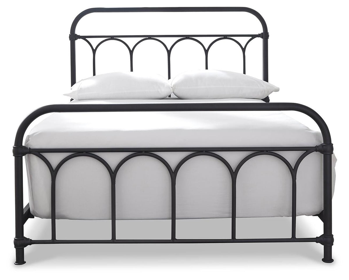 Nashburg Full Metal Bed in Black, alternate view 4