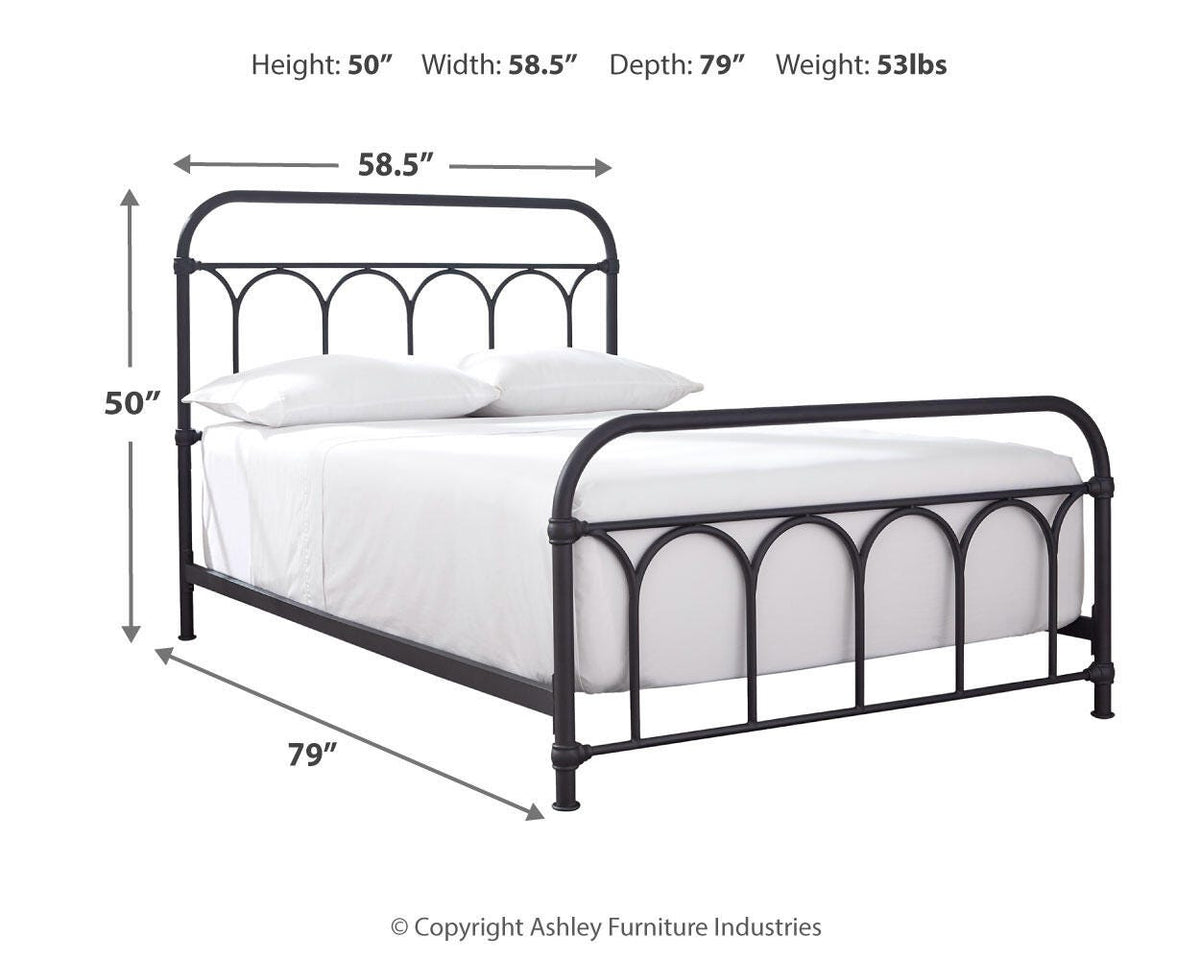 Nashburg Full Metal Bed in Black, alternate view 5