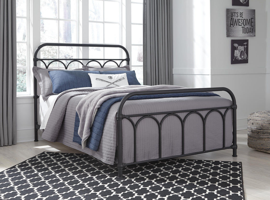 Nashburg Full Metal Bed in Black, alternate view 8