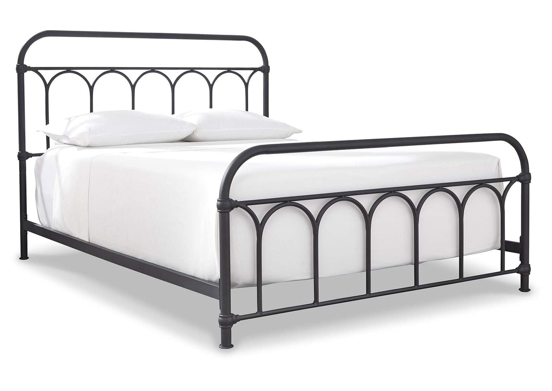 Nashburg Queen Metal Bed with Chime 10" Hybrid Mattress in a Box