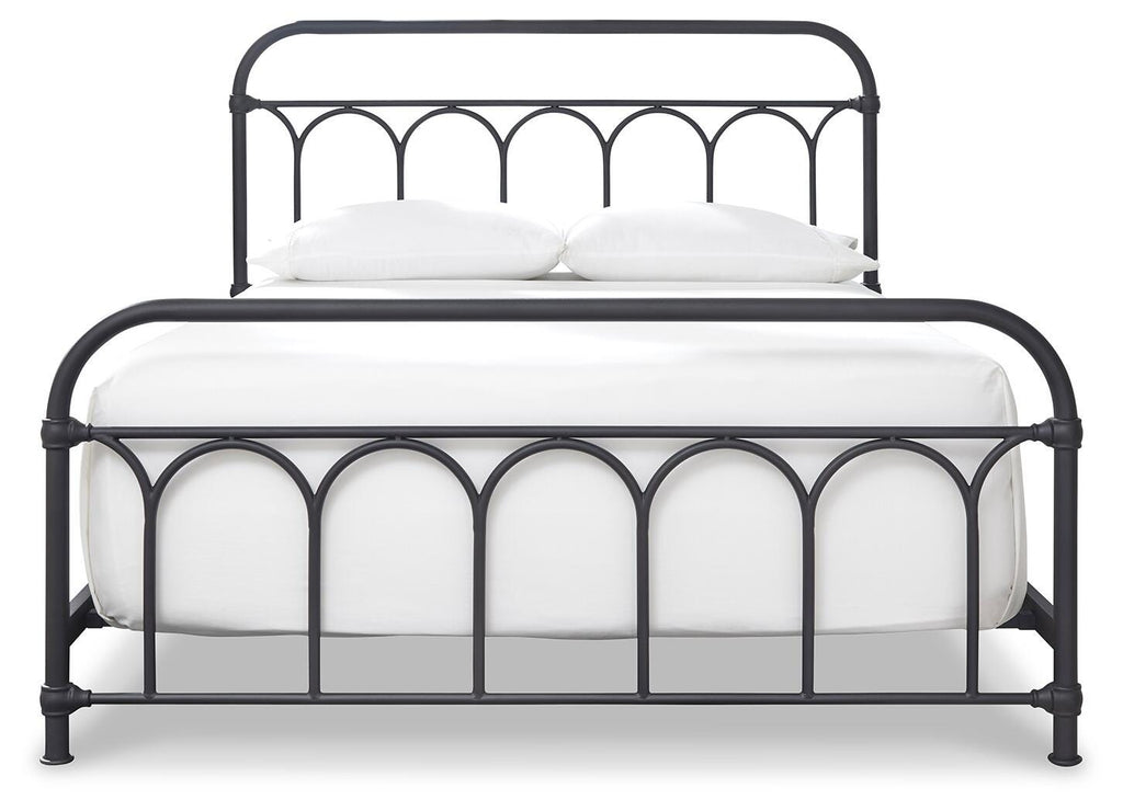 Nashburg Queen Metal Bed in Black, alternate view 4