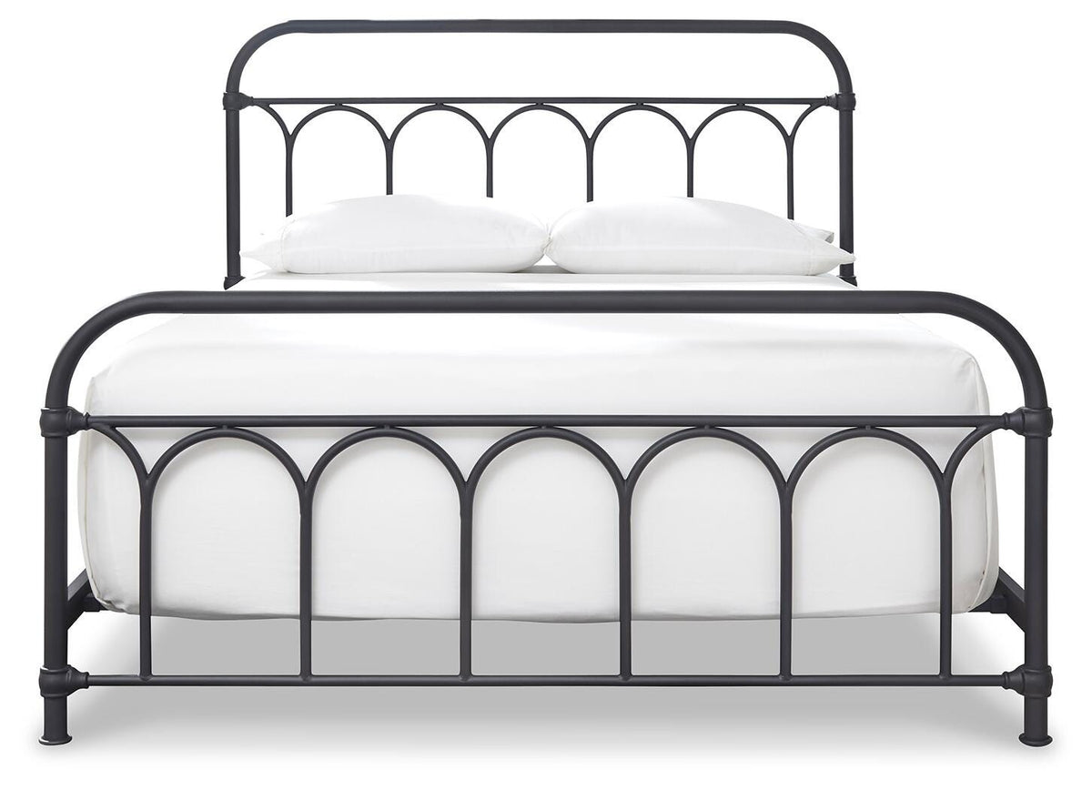 Nashburg Queen Metal Bed in Black, alternate view 4