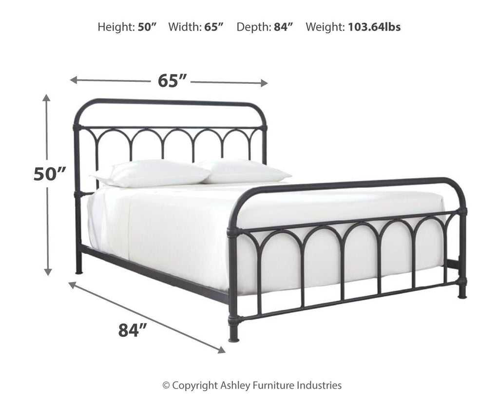 Nashburg Queen Metal Bed in Black, alternate view 5