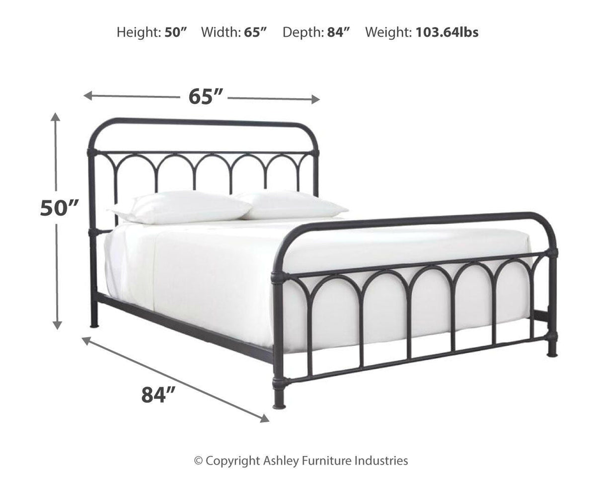 Nashburg Queen Metal Bed in Black, alternate view 5
