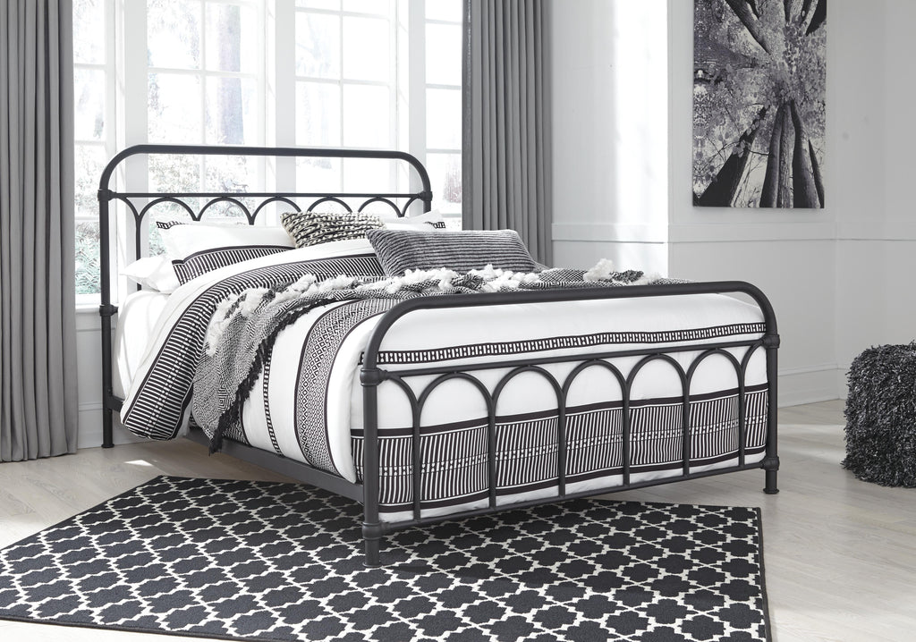 Nashburg Queen Metal Bed in Black, alternate view 8
