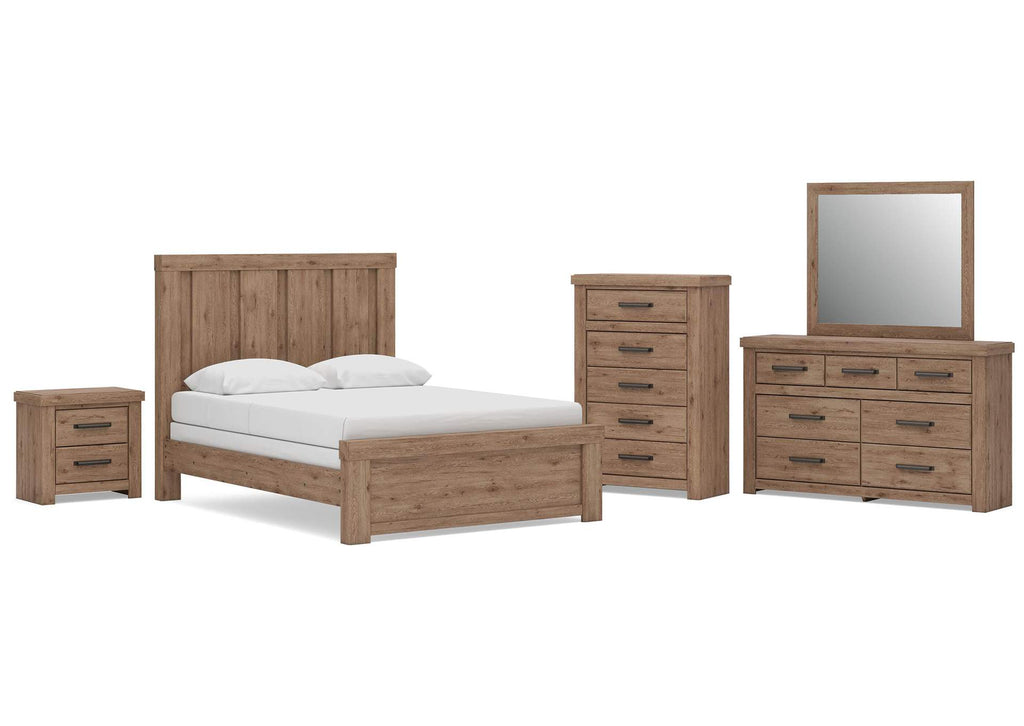 Garistyn Queen Panel Bed, Dresser, Mirror, Chest and Nightstand