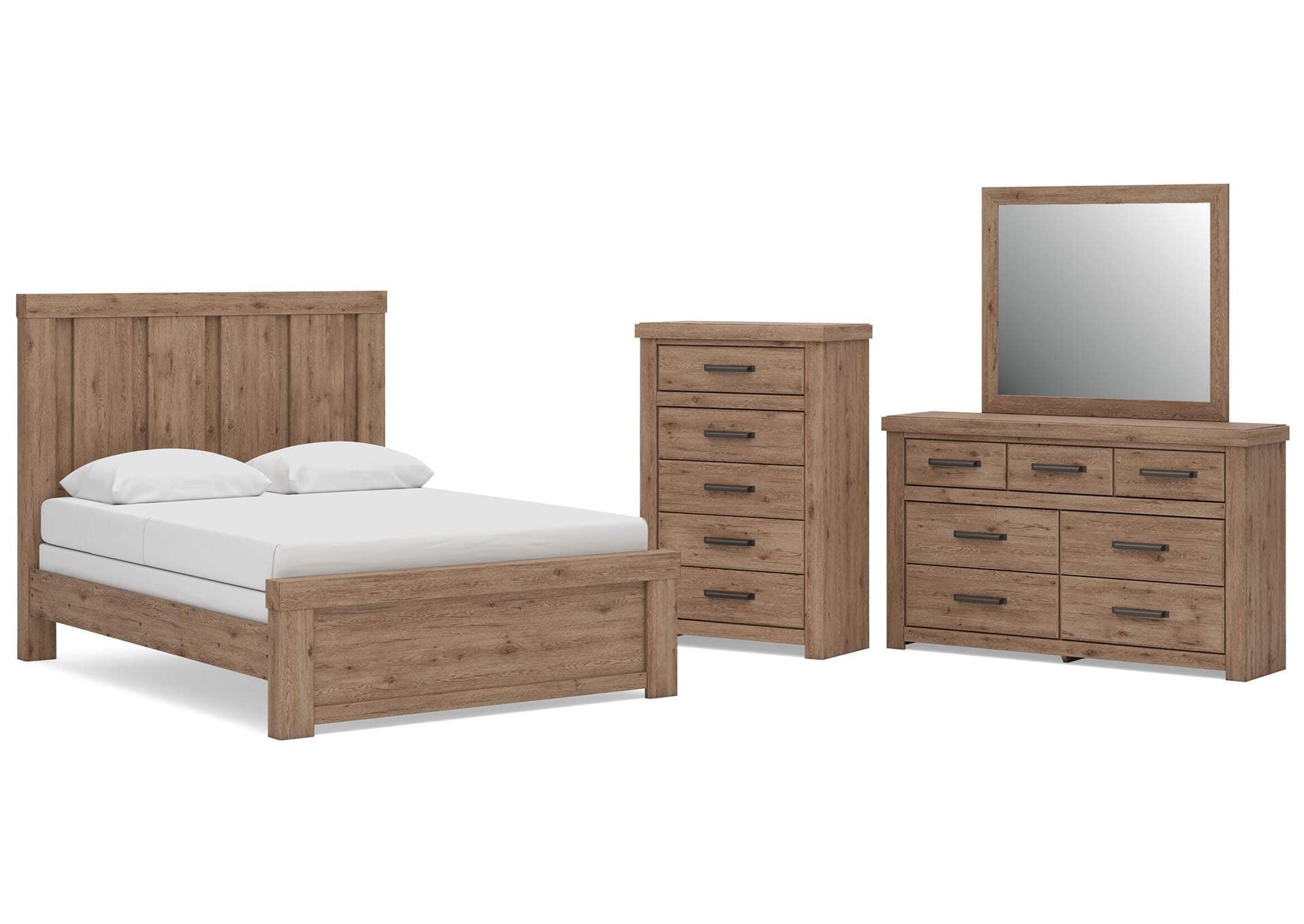 Garistyn Queen Panel Bed, Dresser, Mirror and Chest