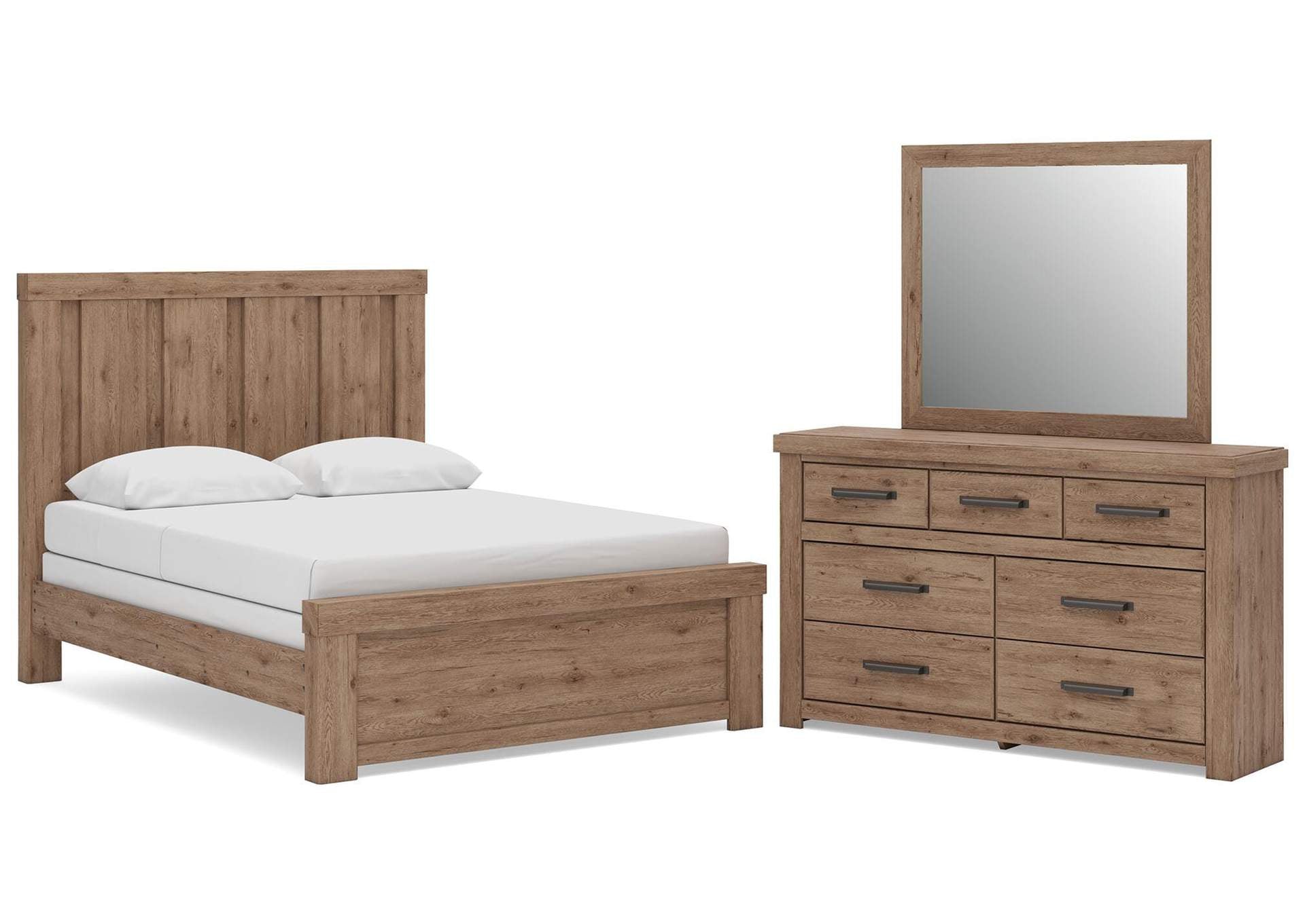 Garistyn Queen Panel Bed, Dresser and Mirror