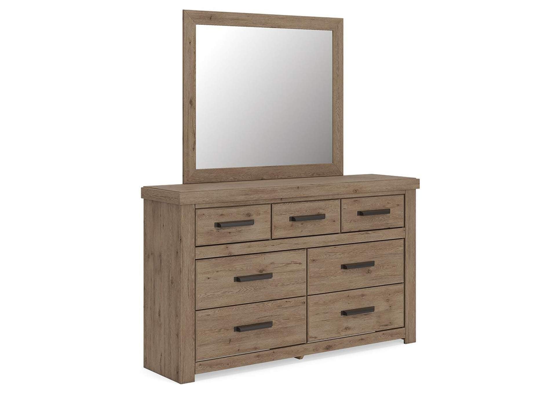 Garistyn Queen Panel Bed, Dresser, Mirror and Chest angled view