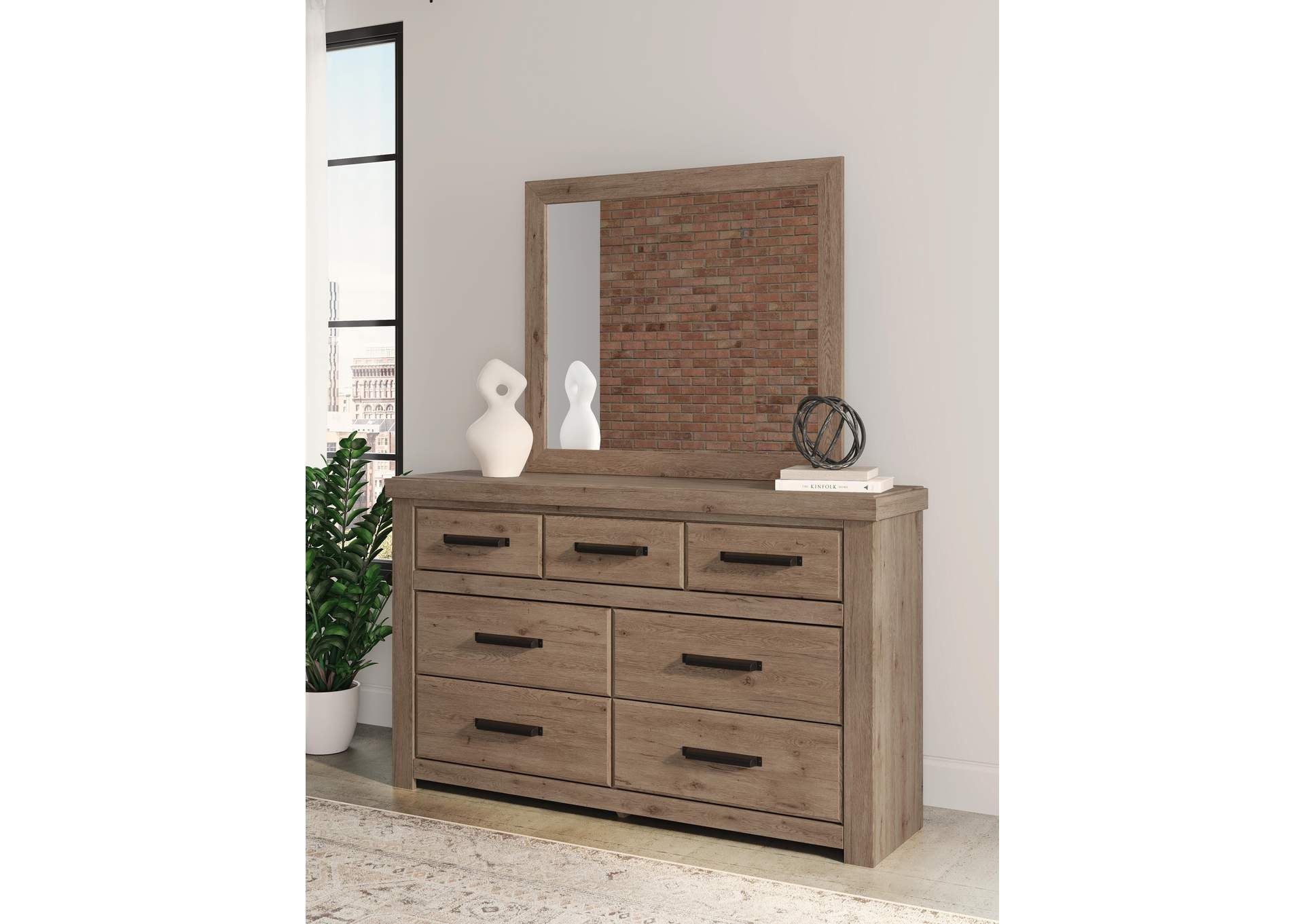 Garistyn King Panel Storage Bed, Dresser and Mirror