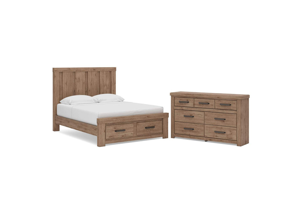 Garistyn Queen Panel Storage Bed and Dresser