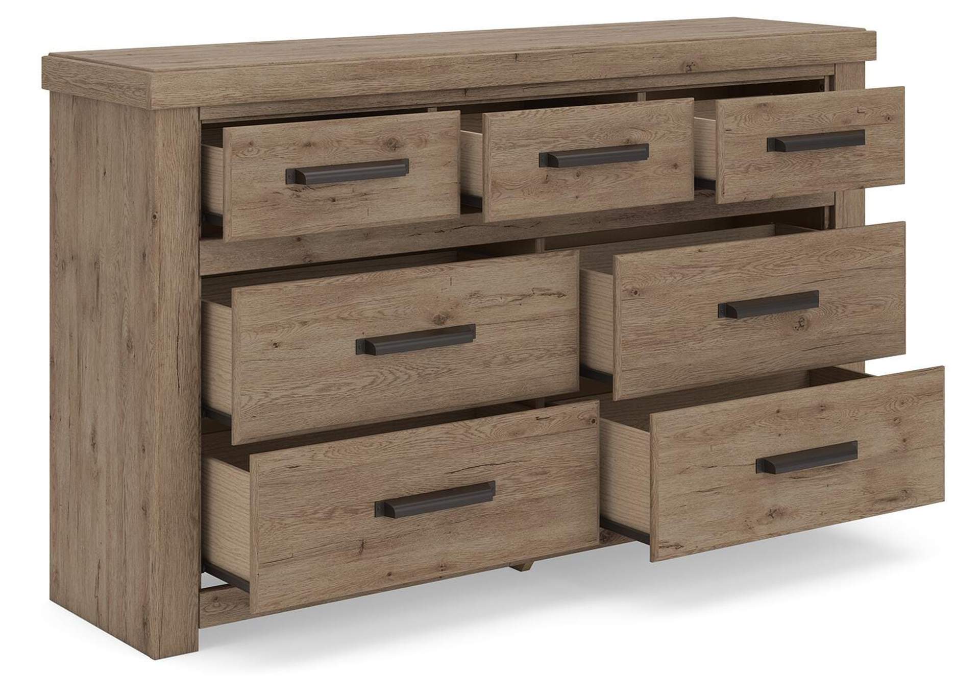 Garistyn King Panel Storage Bed and Dresser angled view