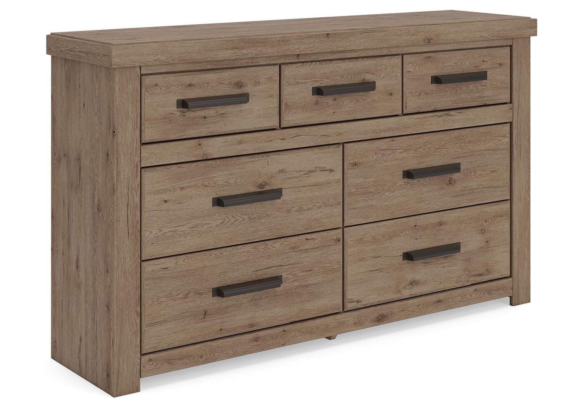 Garistyn King Panel Storage Bed, Dresser and Nightstand angled view