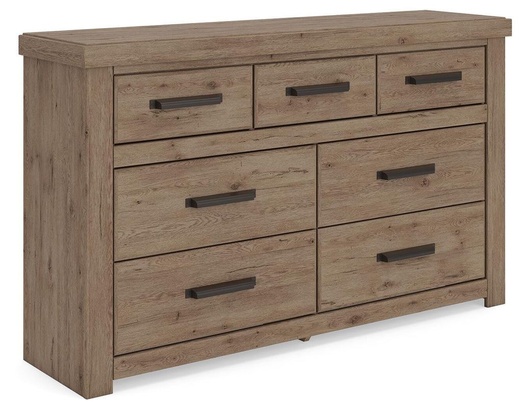 Oliandon Dresser in Light Brown, angle view