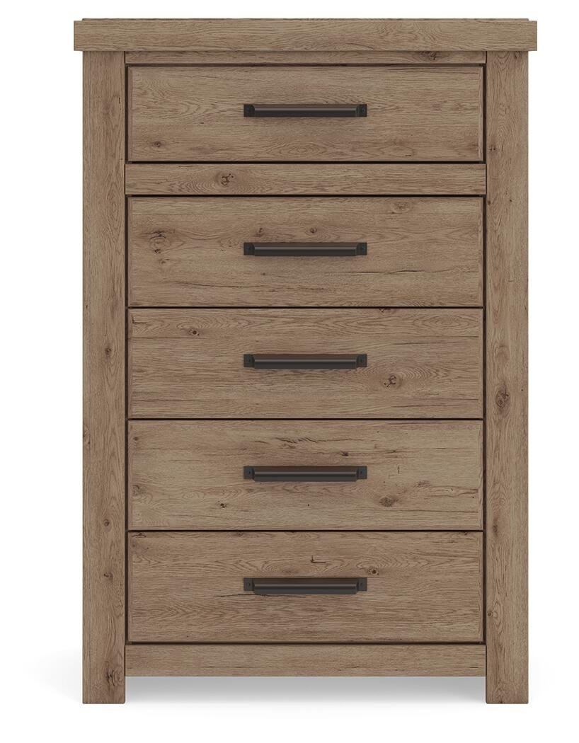 Oliandon Chest of Drawers in Light Brown, front view