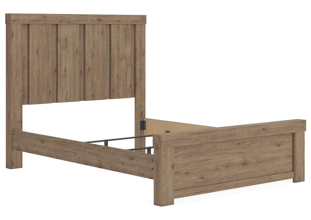 Garistyn Queen Panel Bed, Dresser, Mirror and Chest angled view