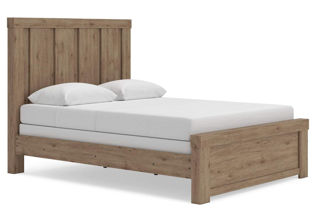 Garistyn Queen Panel Bed, Dresser and Mirror angled view