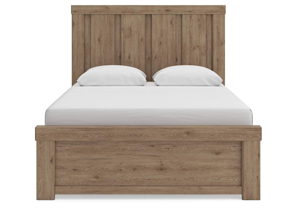 Garistyn Queen Panel Bed, Chest and Nightstand front view