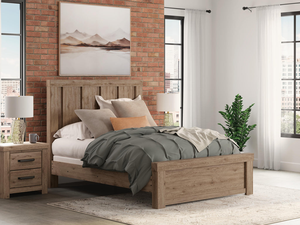 Oliandon Queen Panel Bed in Light Brown, alternate view 2