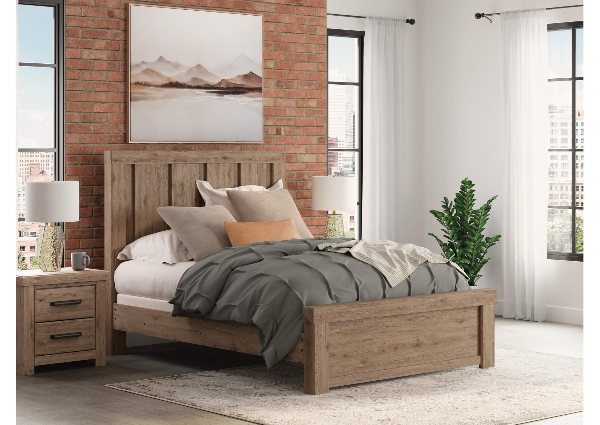 Garistyn Queen Panel Bed, Dresser and Mirror