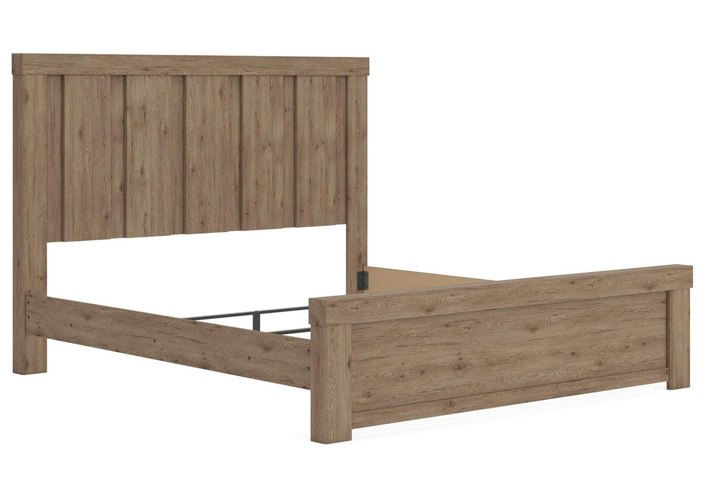 Garistyn King Panel Bed, Chest and Nightstand angled view