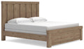 Oliandon King Panel Bed in Light Brown, angle view