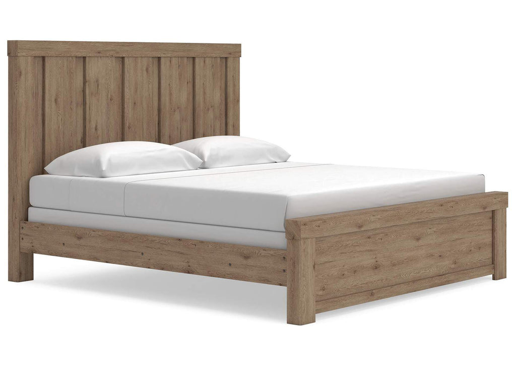 Garistyn King Panel Bed, Chest and Nightstand angled view