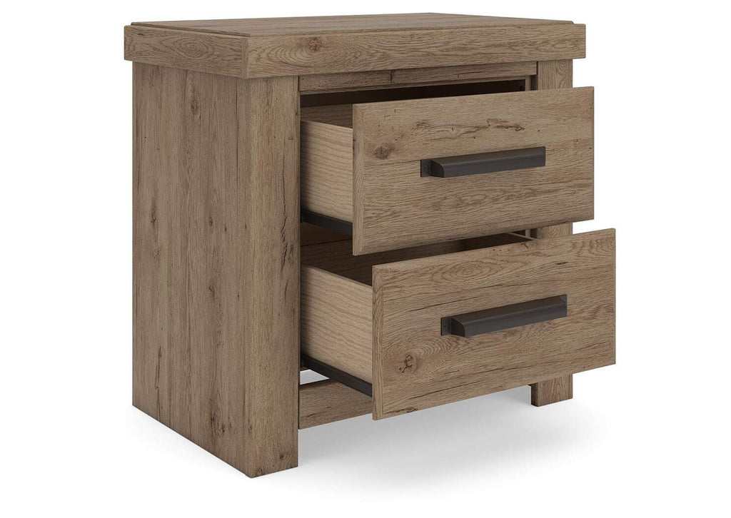 Garistyn King Panel Bed, Dresser and Nightstand angled view