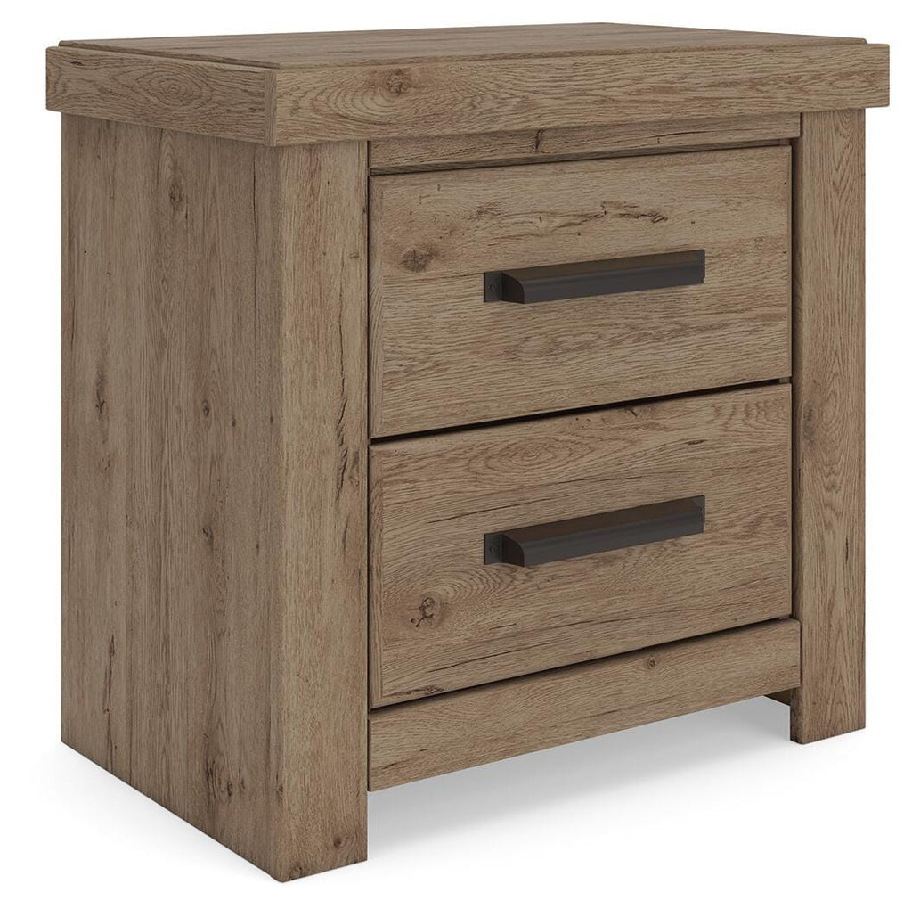 Oliandon Nightstand in Light Brown, angle view