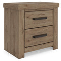 Oliandon Nightstand in Light Brown, angle view