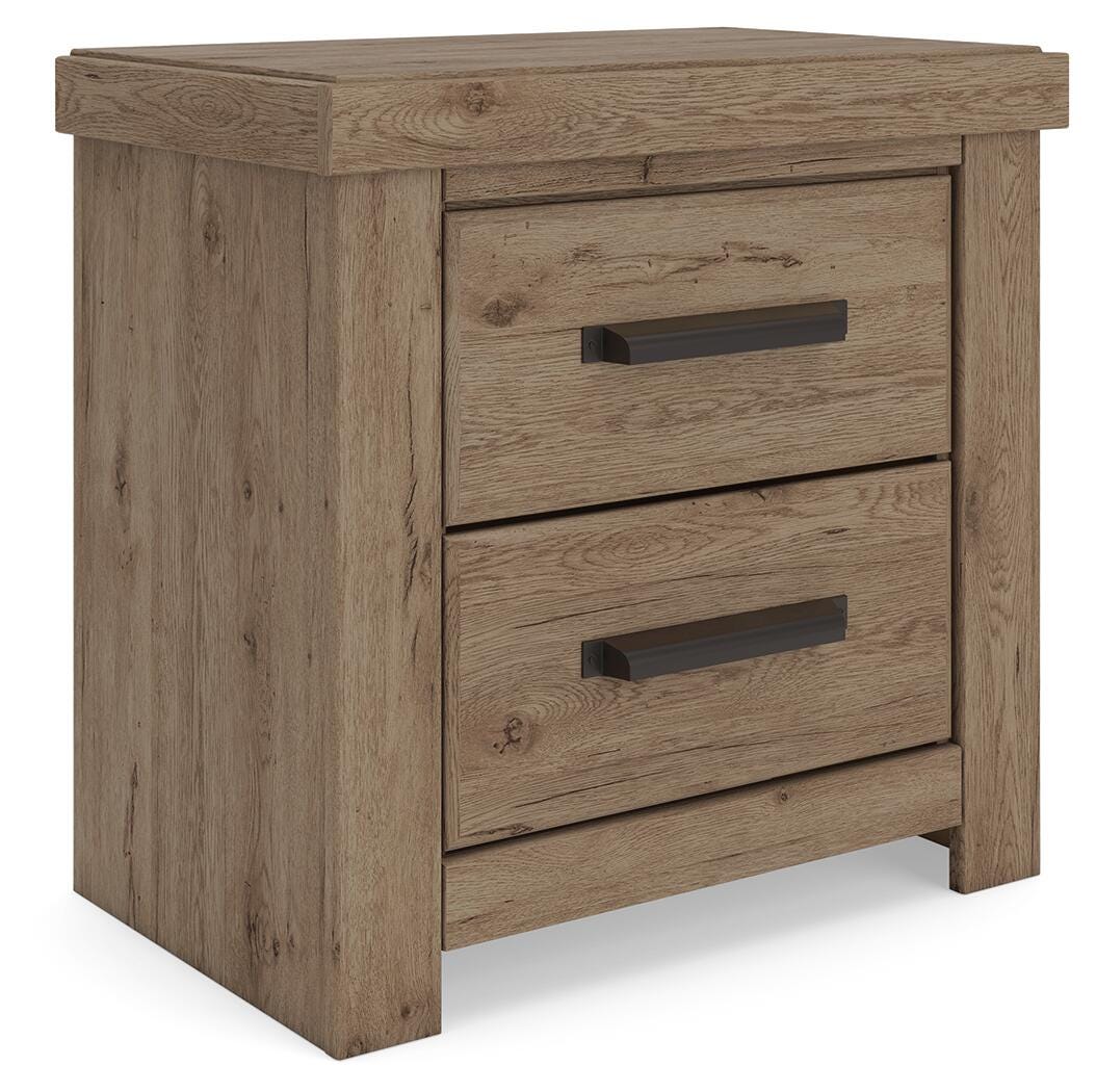 Oliandon Nightstand in Light Brown, angle view