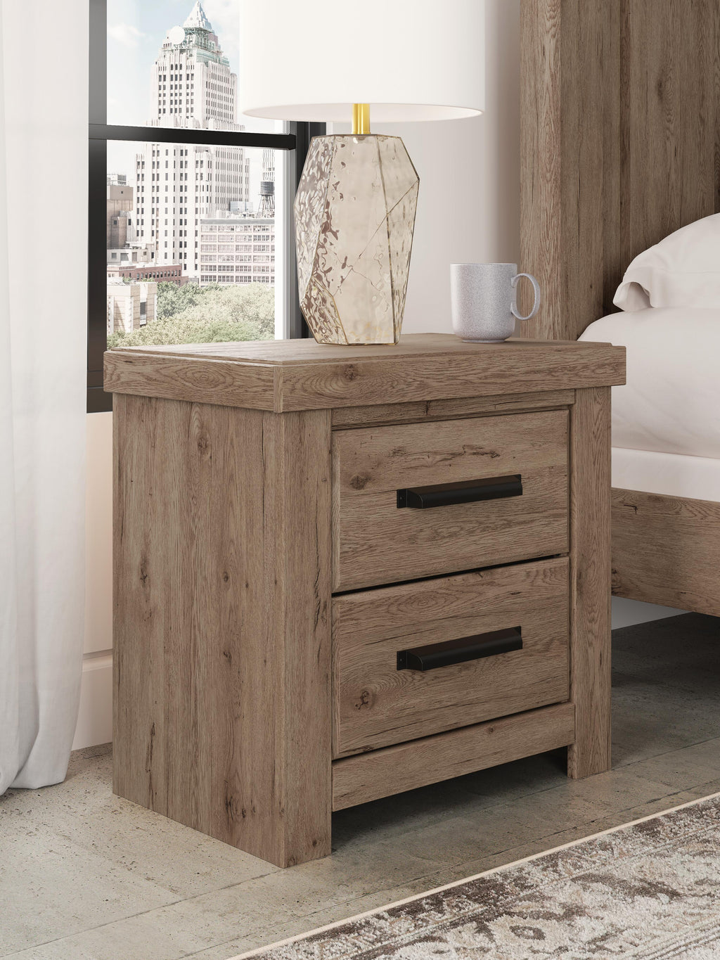 Oliandon Nightstand in Light Brown, alternate view 3