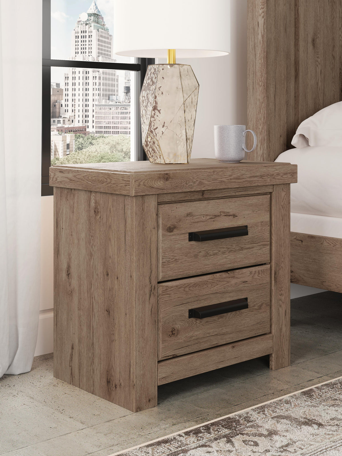 Oliandon Nightstand in Light Brown, alternate view 3
