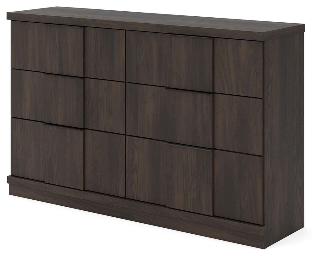 Shaehartin Dresser in Dark Brown, angle view