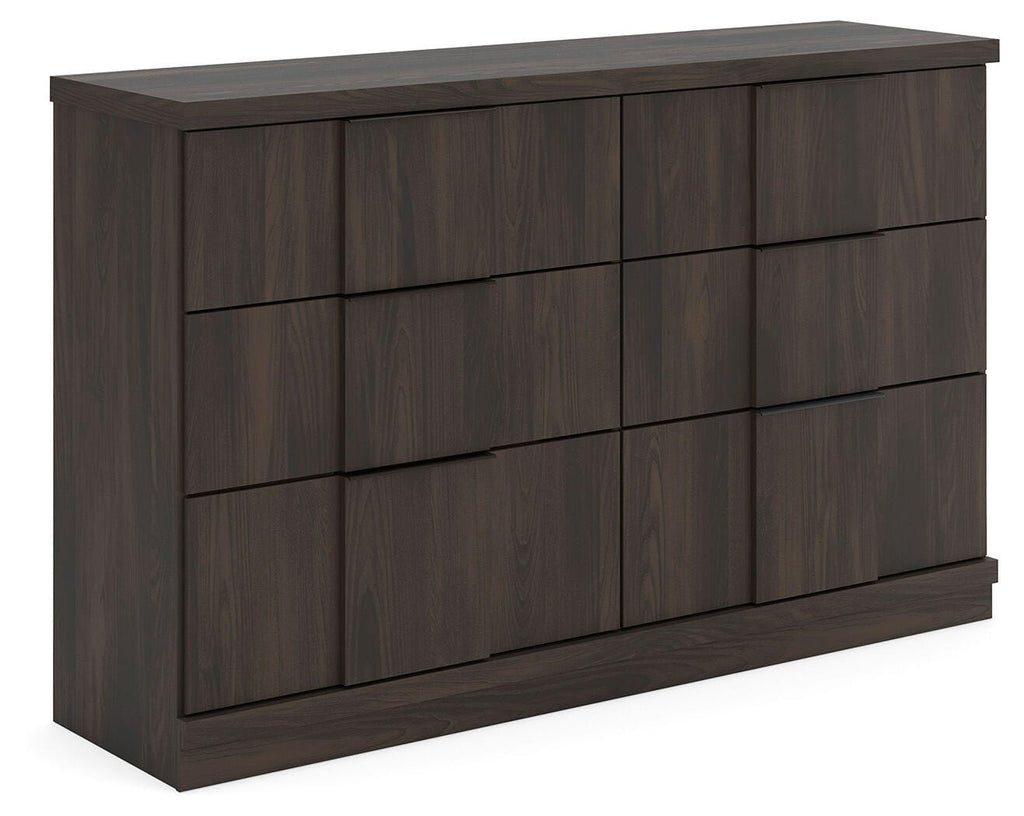 Shaehartin Dresser in Dark Brown, angle view