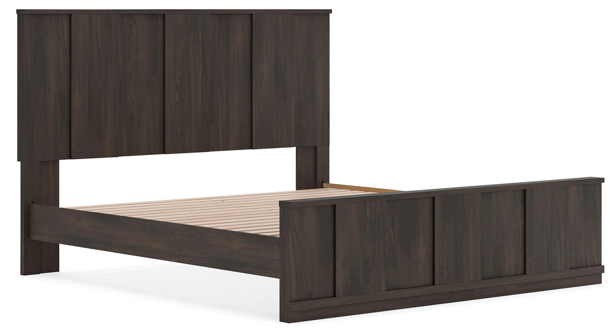 Shaehartin King Panel Platform Bed, angle view without mattress